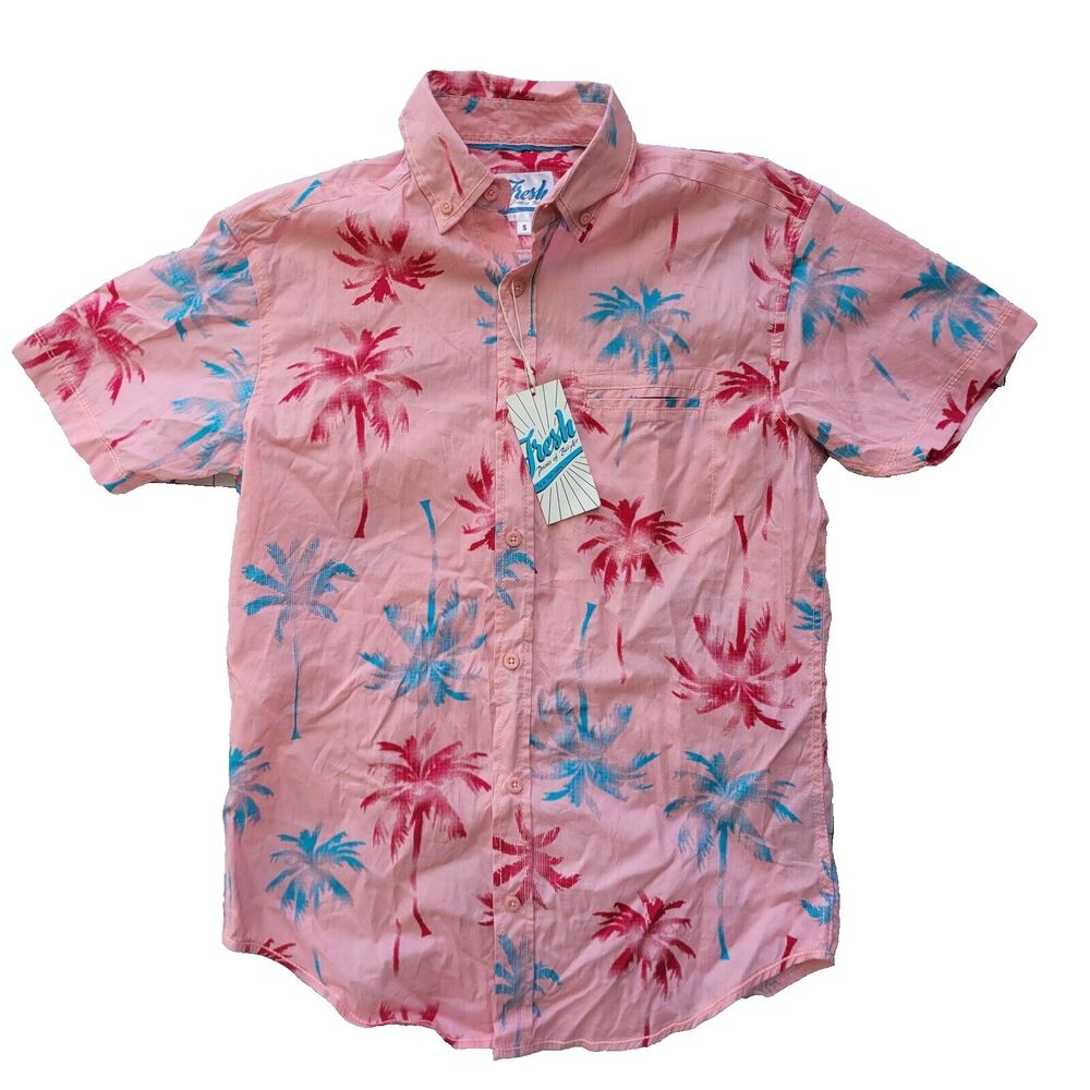 Fresh Prints of Bel Air Hawaiian Style Short Sleeve Pink Sz S